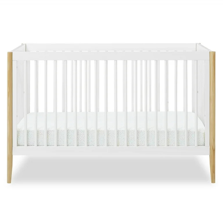 Delta Children Casey 6-in-1 Convertible Baby Crib, Bianca White/Natural | Walmart (US)