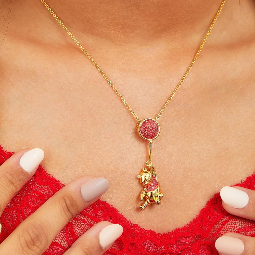 Disney Winnie The Pooh Necklace Official License 18" - 18k Gold Flash-Plated Necklace with Pooh B... | Amazon (US)