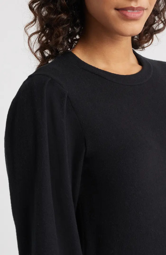 Loveappella Pleated Long Sleeve Brushed Jersey Top | Nordstrom | Nordstrom