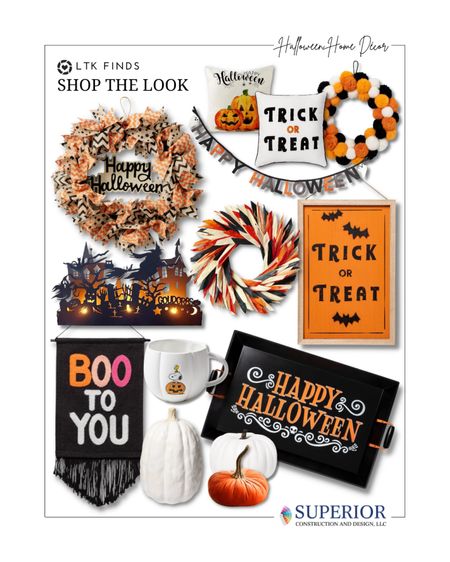 Create a festive home this Halloween with this collection boo-tiful home decor! A color scheme of orange, black and white keeps the theme classic and playful.

#LTKHalloween #LTKSeasonal #LTKhome