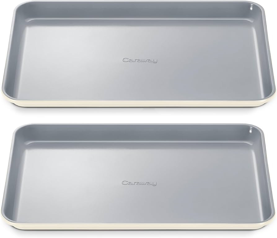 Caraway Non-Stick Ceramic Medium Baking Sheet Duo - Naturally Slick Ceramic Coating - Non-Toxic, ... | Amazon (US)