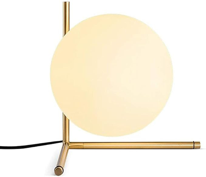 BOKT Mid Century Modern Brass Table Lamp Home Decor Glass Ball and ANG Metal Table Lamp Reading L... | Amazon (US)