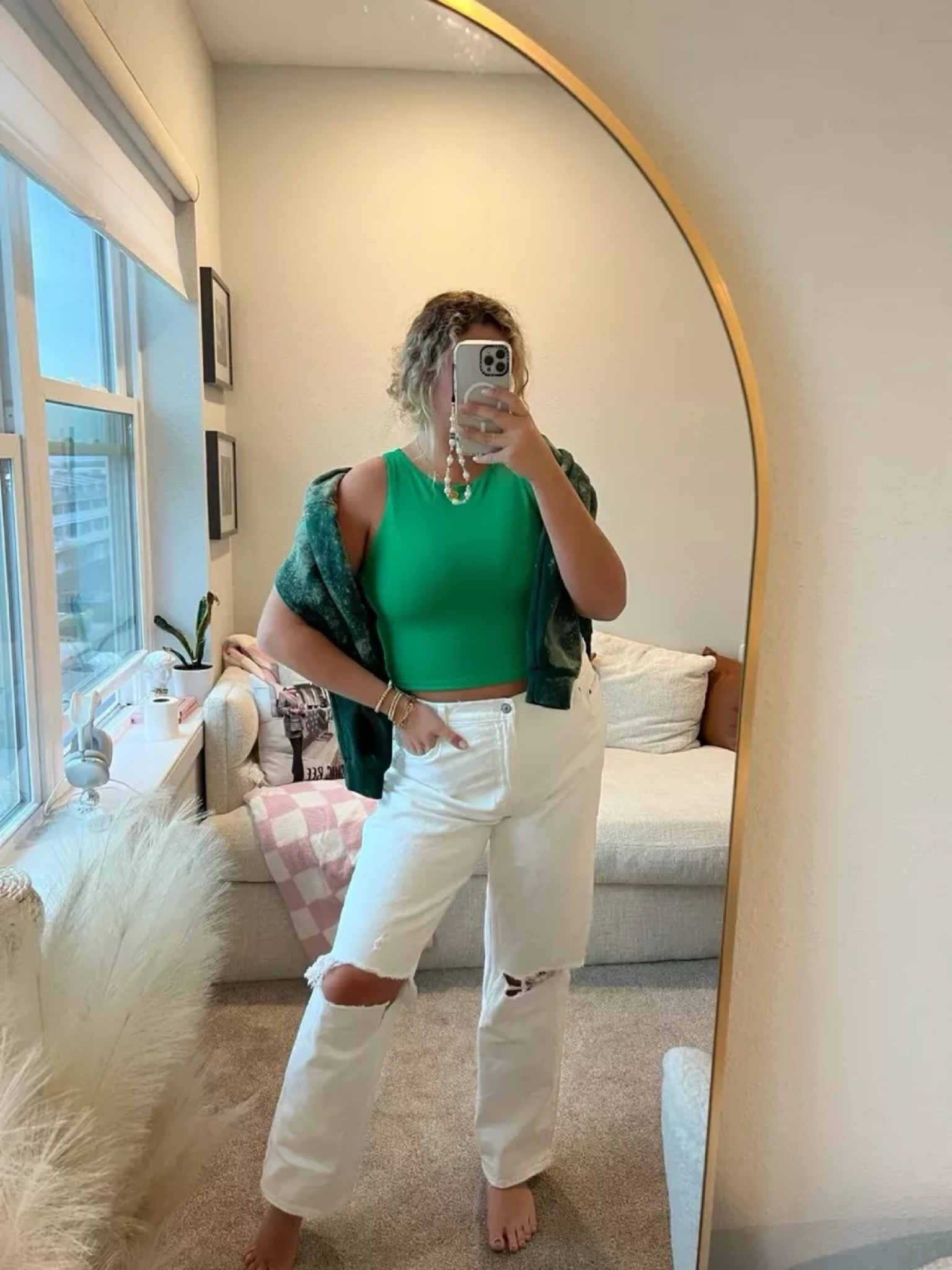 St Patrick’s day outfit, amazon green tank, white Abercrombie jeans, white jeans, green st Patrick’s day sweatshirt, cozy cute st Patrick’s day outfit, spring outfit

#LTKstyletip #LTKSeasonal #LTKmidsize