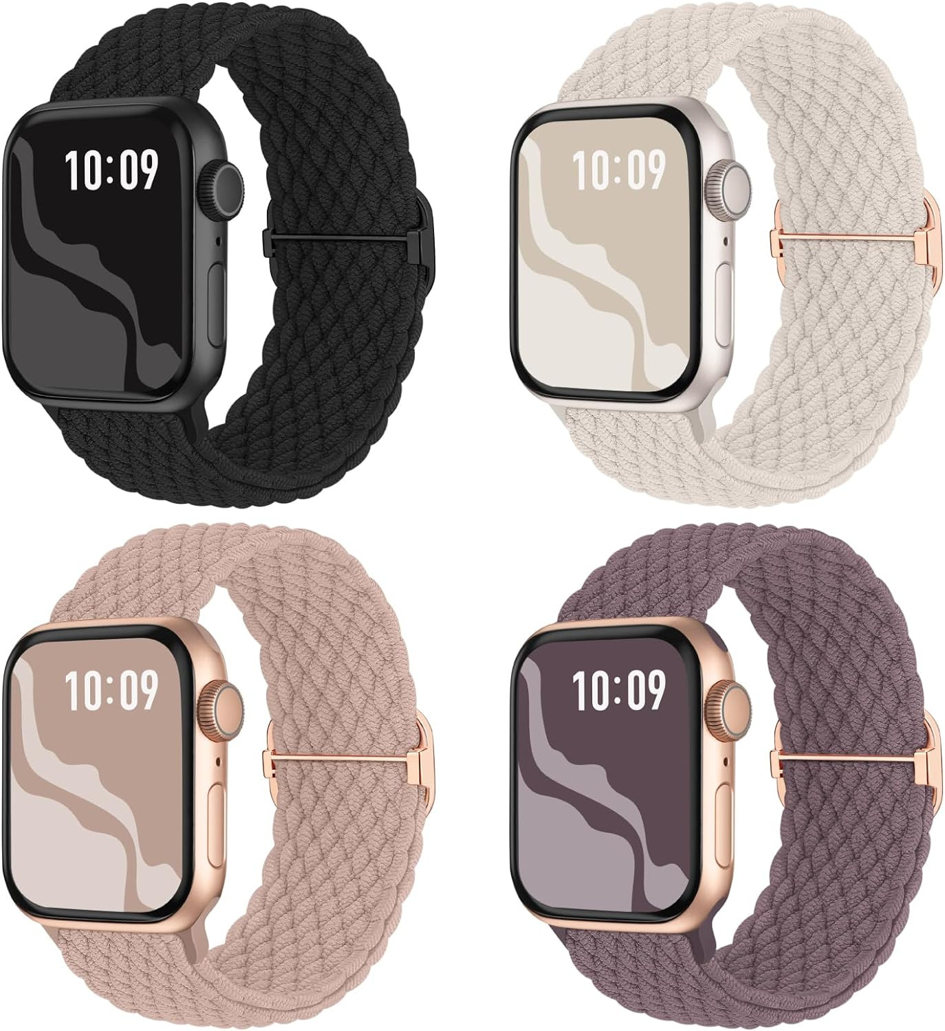 Braided Stretchy Solo Loop Compatible for Apple Watch Band 38mm 40mm 41mm 42mm 44mm 45mm 46mm 49m... | Amazon (US)