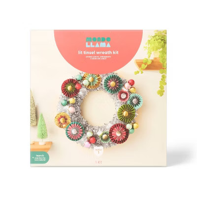Christmas Craft Lit Tinsel Wreath Kit - Mondo Llama™ | Target