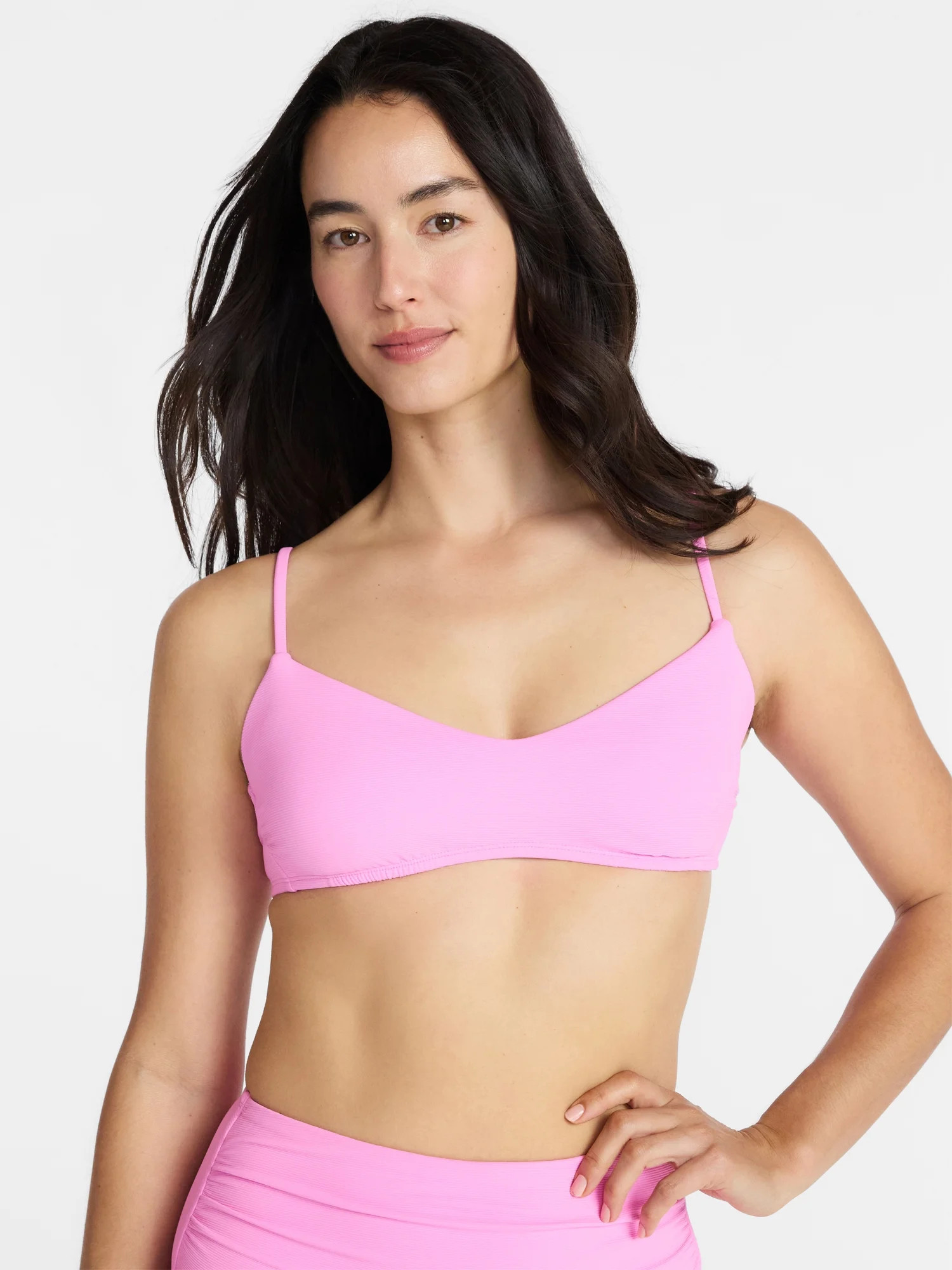 Time and Tru Women's and Women's Plus Ribbed Bralette Bikini Top, Sizes XS-3X | Walmart (US)