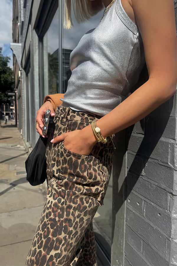 Leopard Lucia Scallop Detail Jeans | Never Fully Dressed US
