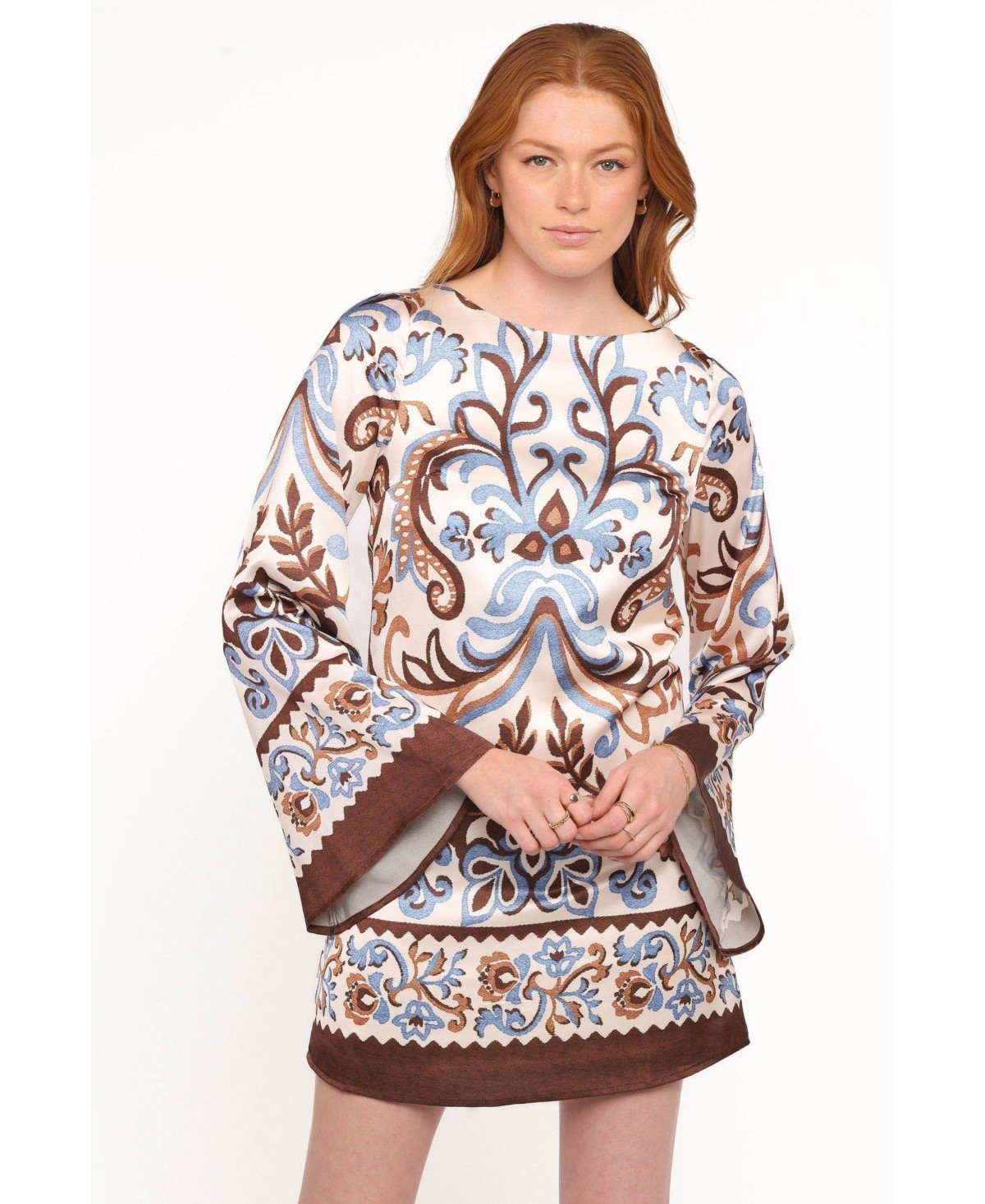 Petal and Pup Women's Megan Mini Dress - Ivory brown blue | Macy's