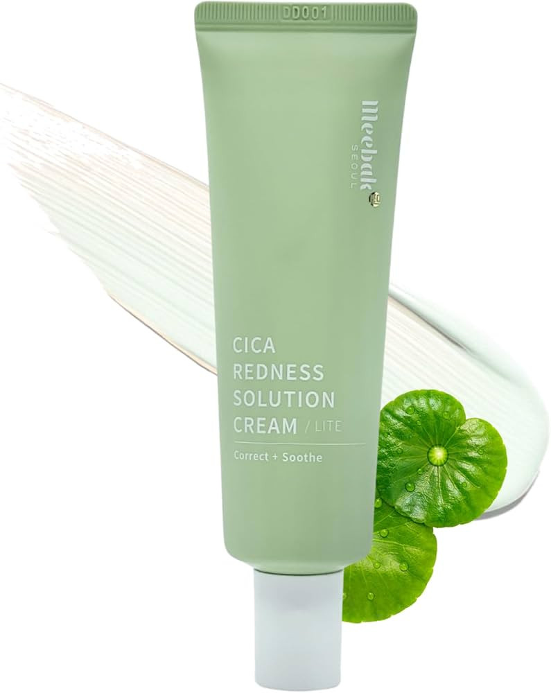Meebak Cica Redness Solution Cream Lite | Redness Relief | Green Color-Corrector | CC Cream w/Nia... | Amazon (US)