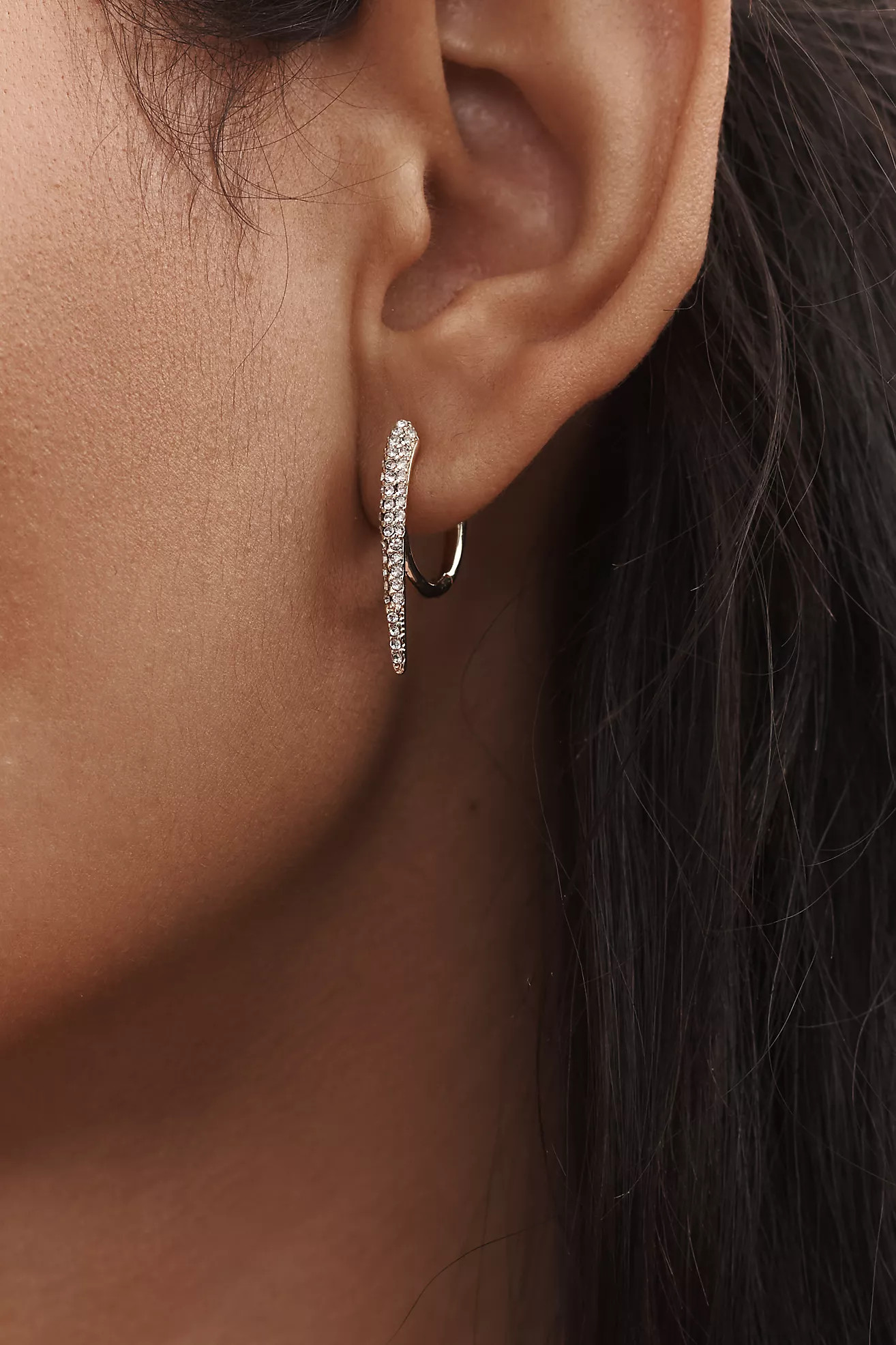 Crystal Rocker Hoop Earrings | Anthropologie (US)