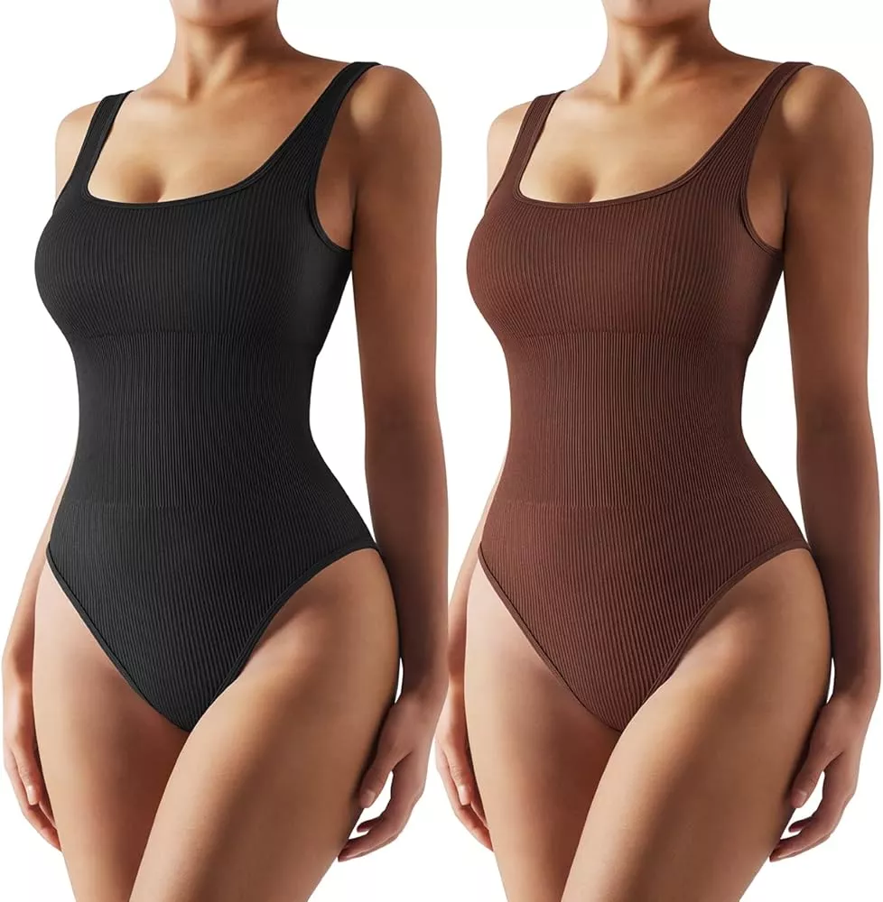 Buy DOULAFASS Ribbed Shapewear for Women Square Neck Thong