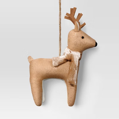 Christmas Fabric Deer Ornament Brown - Wondershop™ | Target