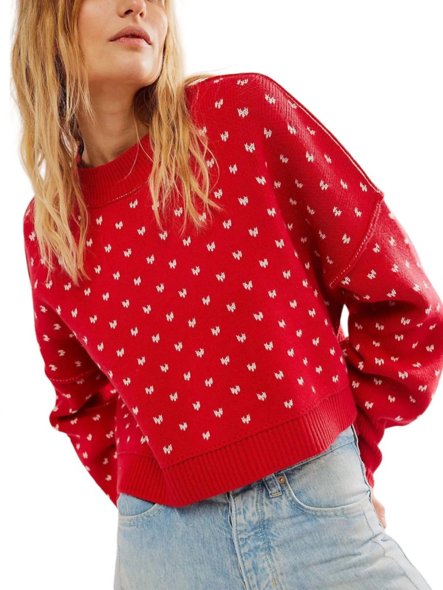 Pattern Easy Street Crop Top In Cherry Cream Combo | Shop Simon
