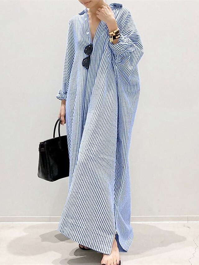 Women's Casual Dress Cotton Dress Shift Dress Maxi long Dress Cotton Basic Casual Outdoor Winter ... | Lightinthebox