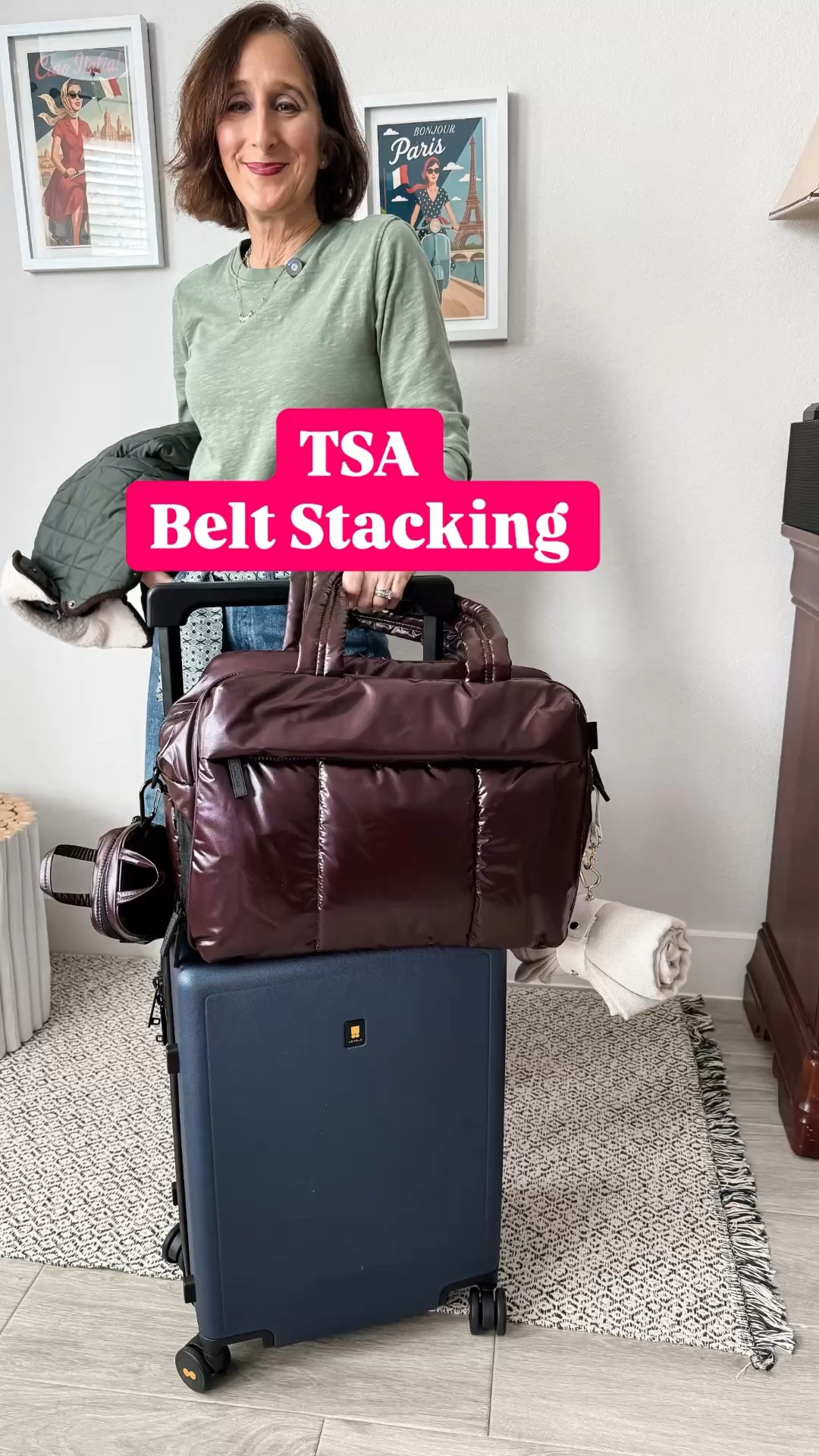 Stacking order to go through the security belt

#LTKTravel #LTKPetite