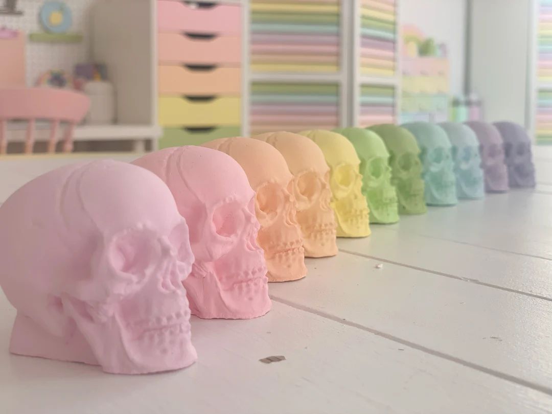 Rainbow Skulls Skull Decor Halloween Skulls Skull - Etsy | Etsy (US)