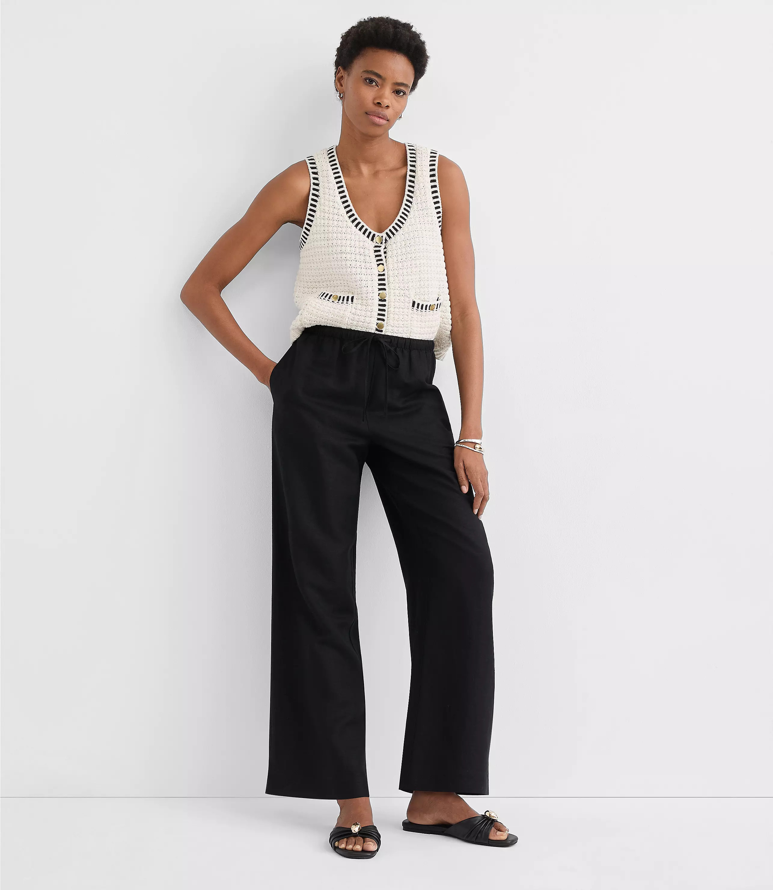 Sawyer Pull On Pants in Linen Blend | LOFT
