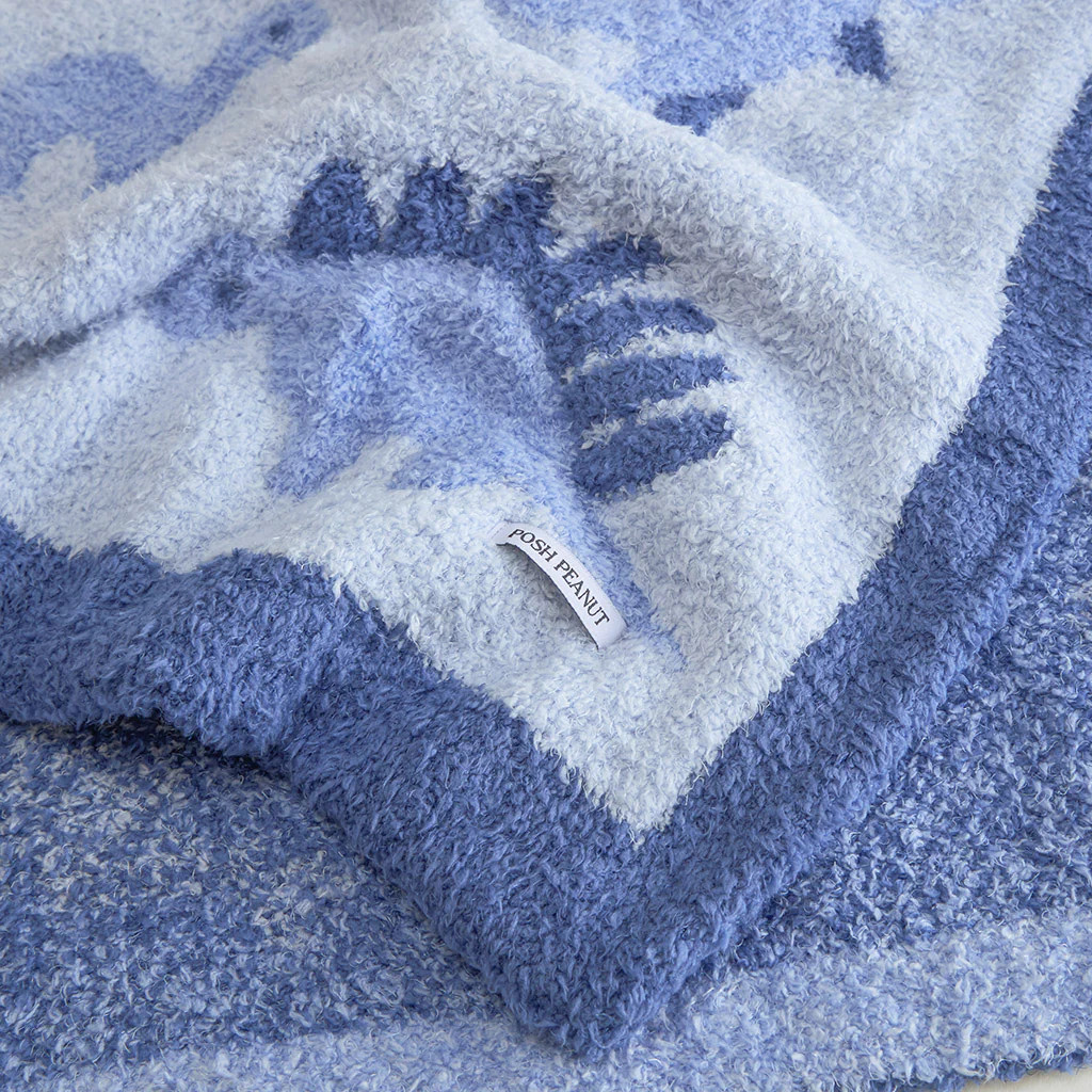 Dinosaur Blue Dino Luxette Cuddle Patoo® Blanket | Posh Peanut® | Posh Peanut