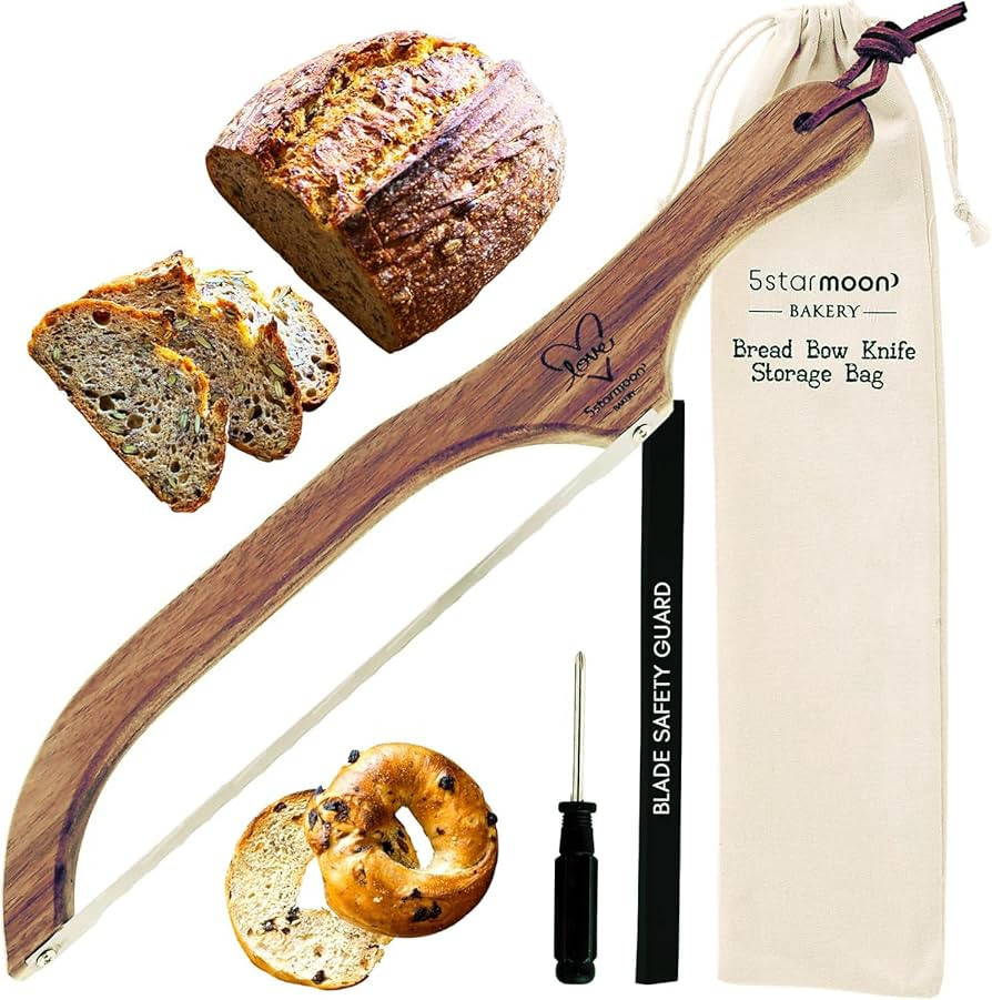 5StarMoon Bread Knife for Homemade Bread - 16" Wooden Bread Bow Knife, Sourdough Bread Knife & Ba... | Amazon (US)