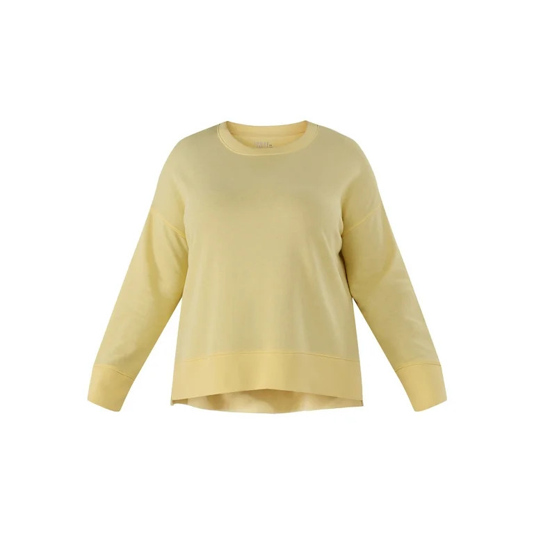 Time and Tru Women's Crewneck Sweatshirt with High-Low Hem, Sizes XS -4X - Walmart.com | Walmart (US)