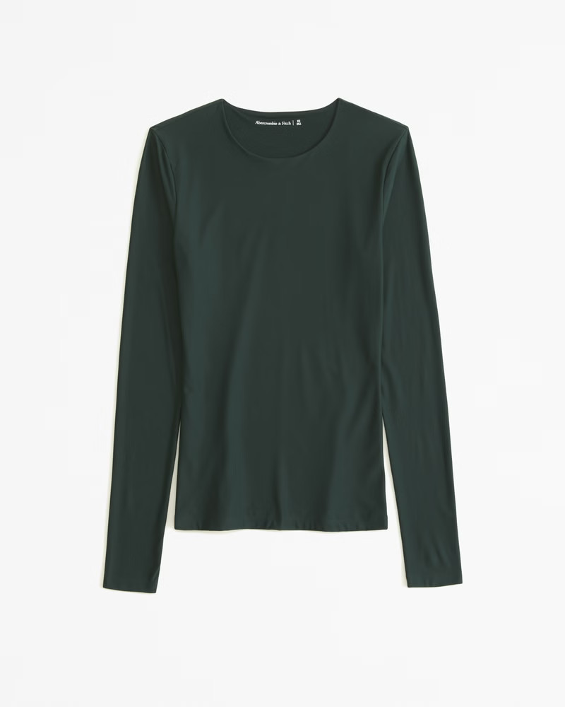 Women's Soft Matte Seamless Tuckable Long-Sleeve Tee | Women's Tops | Abercrombie.com | Abercrombie & Fitch (US)