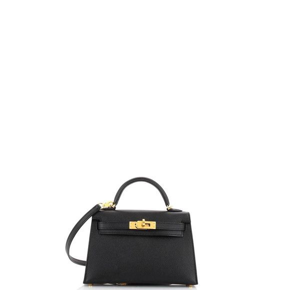 Hermes Kelly Mini II Bag Noir Epsom with Gold Hardware 20 Black | Poshmark
