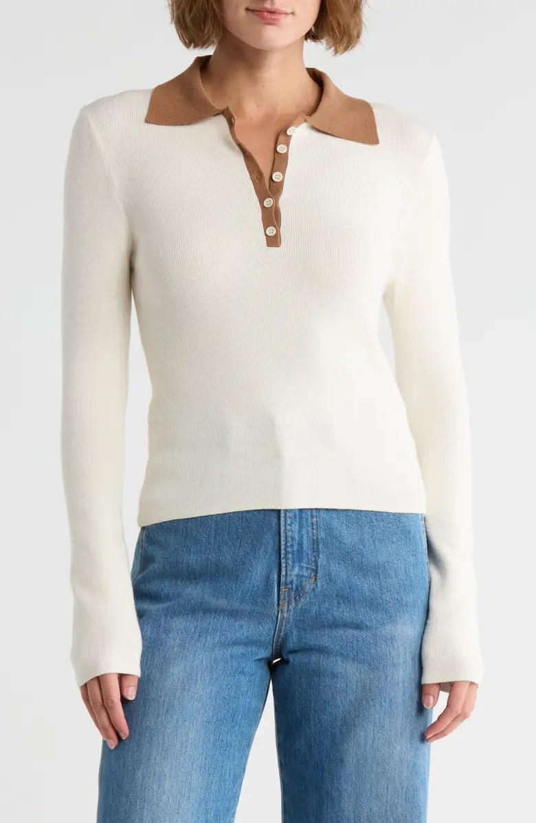 French Connection Contrast Collar Polo Sweater | Nordstromrack | Nordstrom Rack