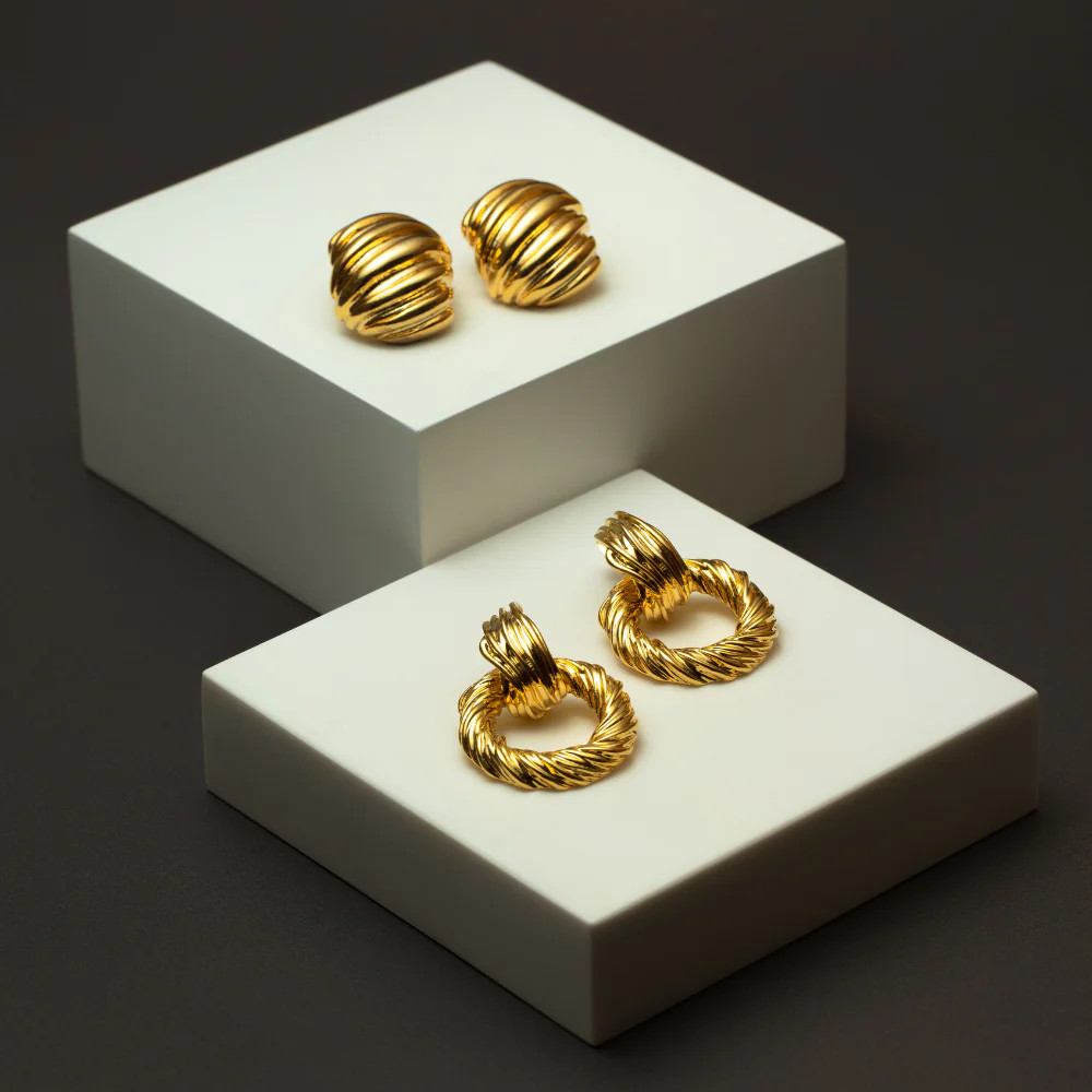 Textured Domed Statement Stud Earrings | Orelia