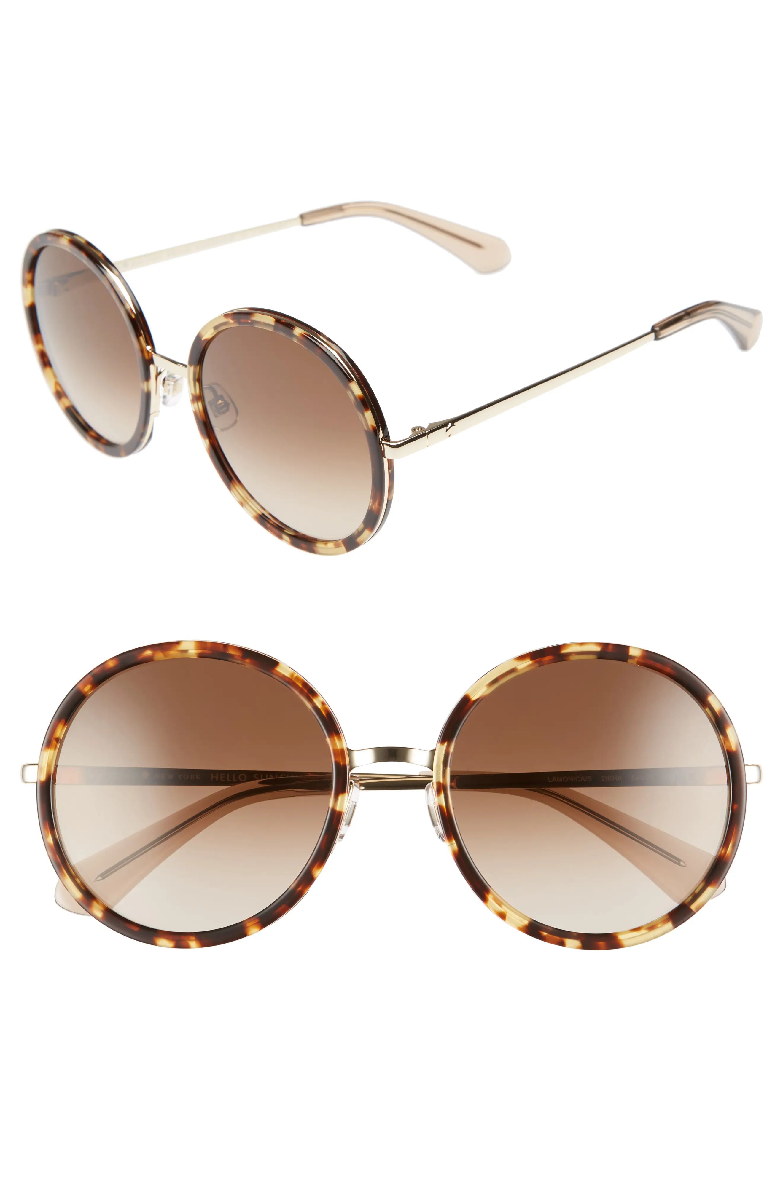 kate spade new york lamonica 54mm gradient lens round sunglasses | Nordstrom