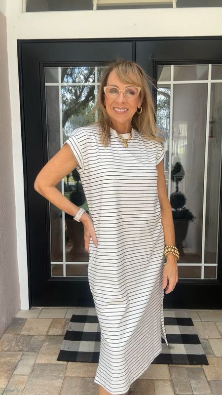 This $20 midi shirt dress is my summer uniform. Dress it up or down but it keeps you cool and looks great. Wearing a small. 
Spring 
Dresses 
Summer outfit 

#LTKfindsunder50 #LTKover40 #LTKVideo