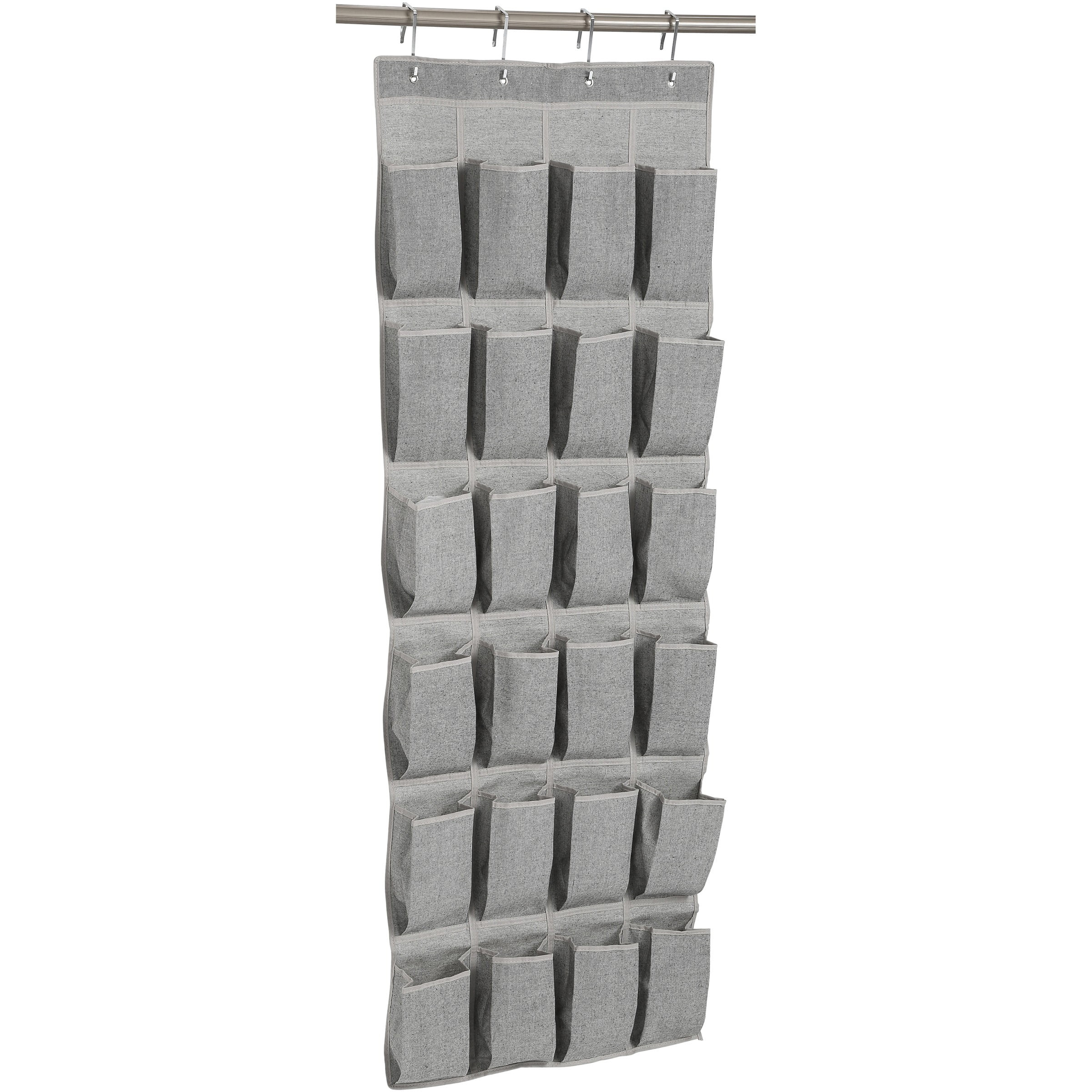 Better Homes & Gardens 24-Pocket Over the Door Polyester and Cotton Closet Shoe Organizer | Walmart (US)