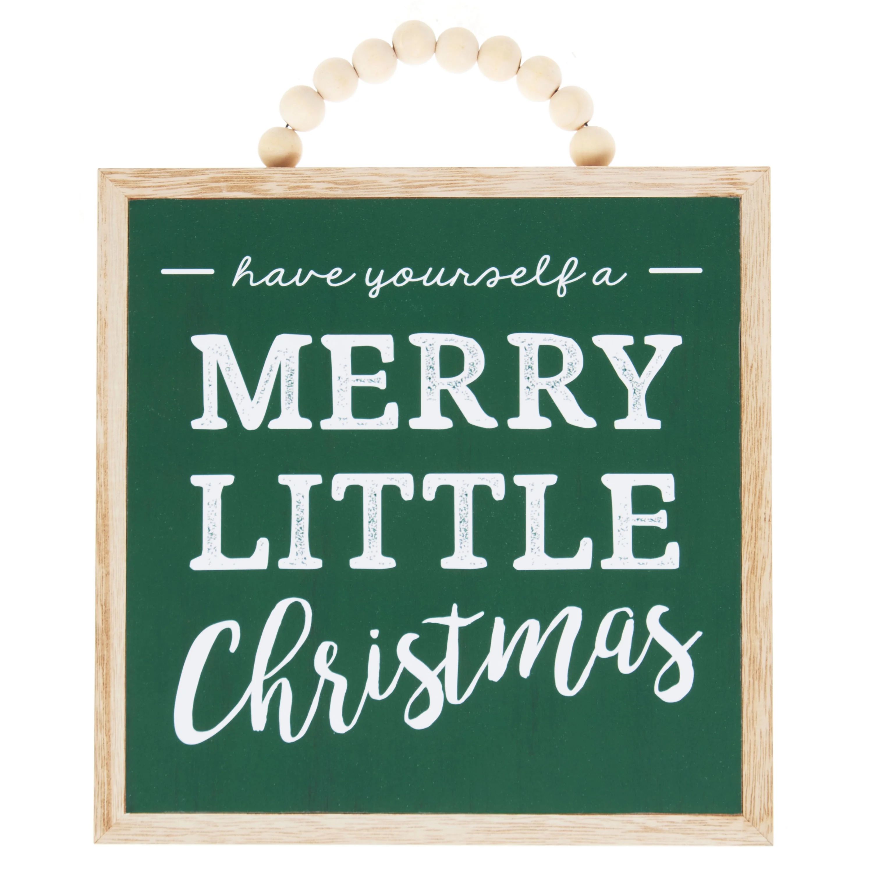 Holiday Time Beaded Hanging Sign Decor, Merry Little Christmas | Walmart (US)