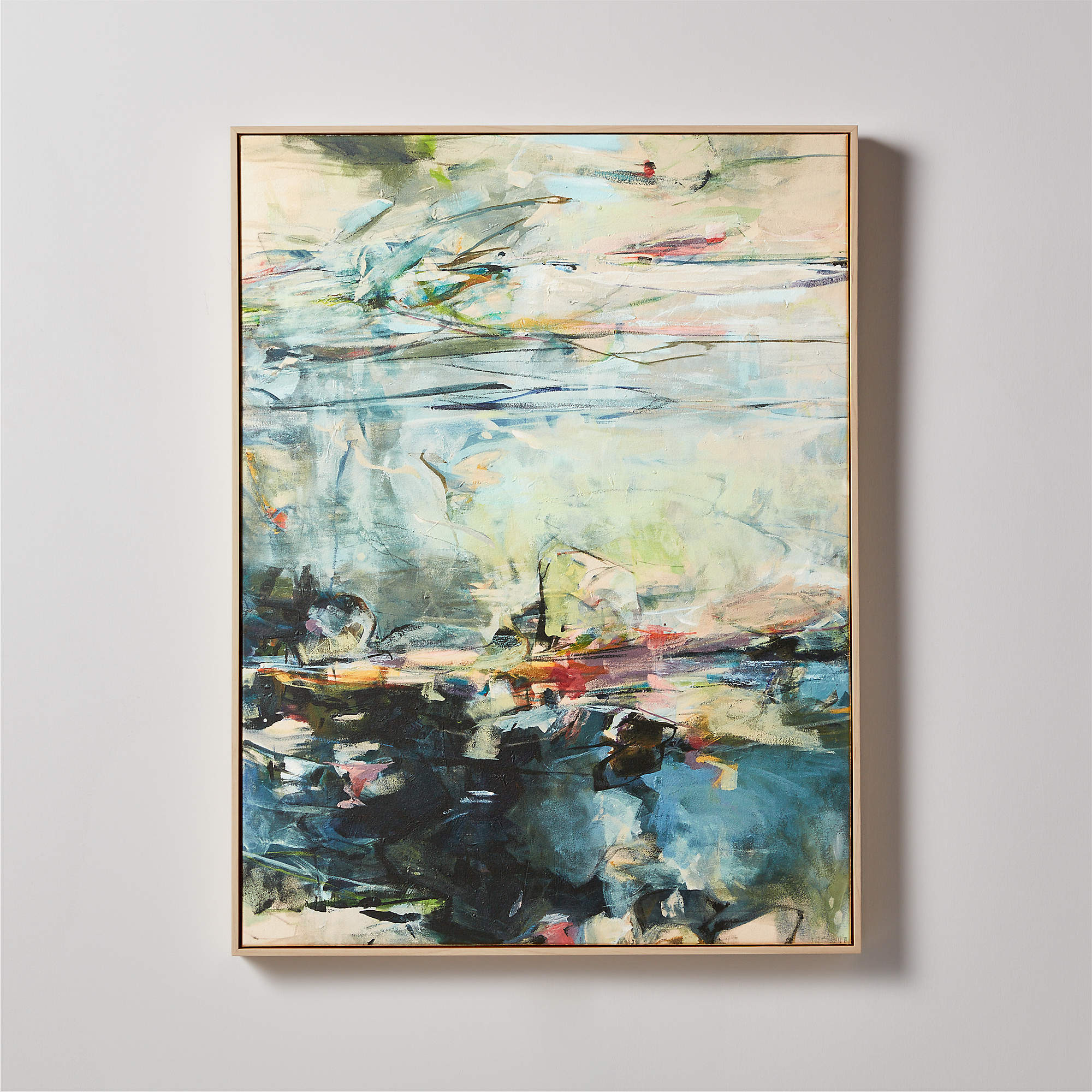 'River Rocks' Reproduced Framed Acrylic Painting on Canvas by Jeffrey Fitzgerald 31''x41'' + Revi... | CB2