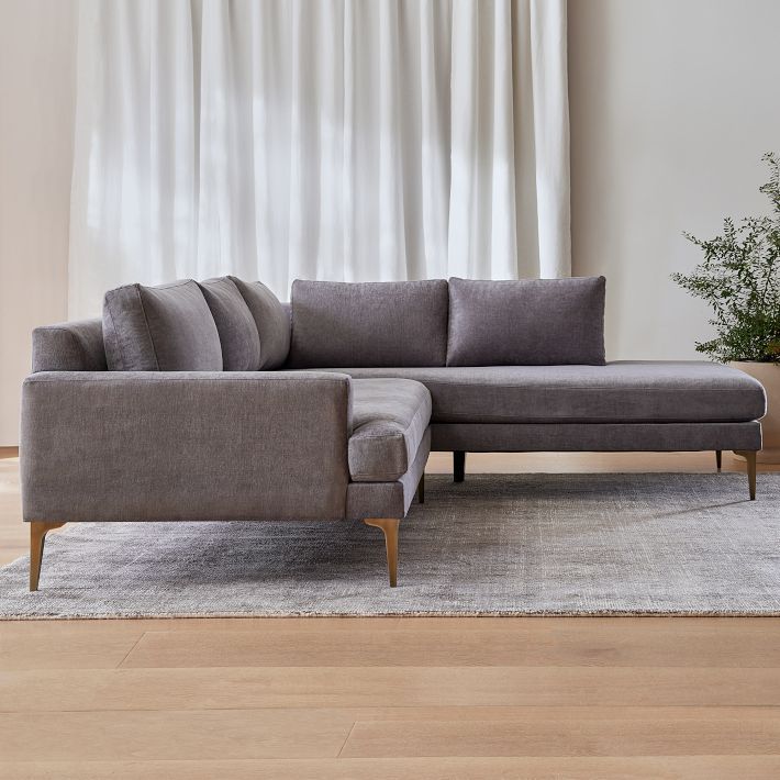 Andes 2-Piece Bumper Chaise Sectional (90"–105") | West Elm (US)