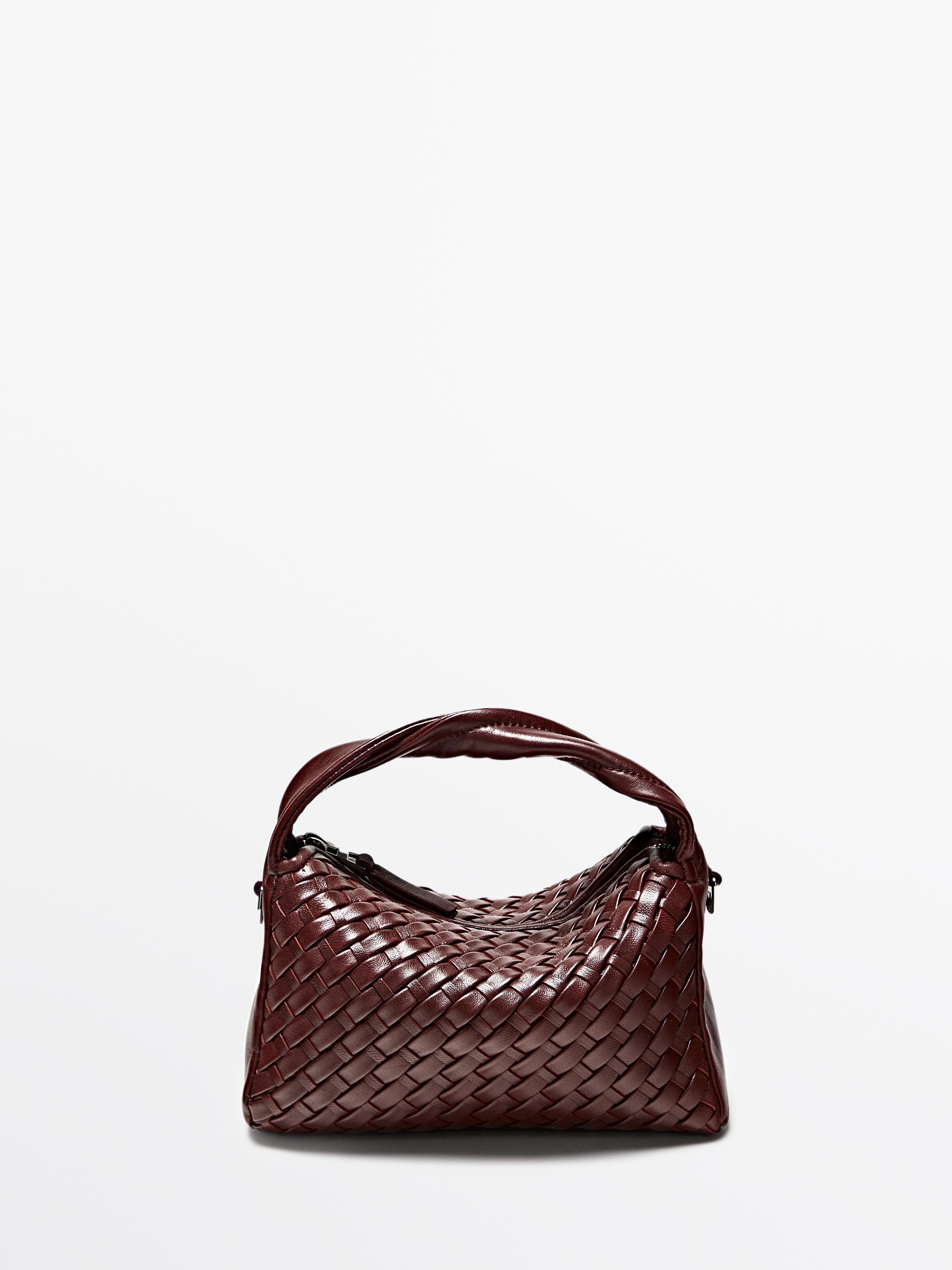 Nappa leather braided mini bag | Massimo Dutti UK