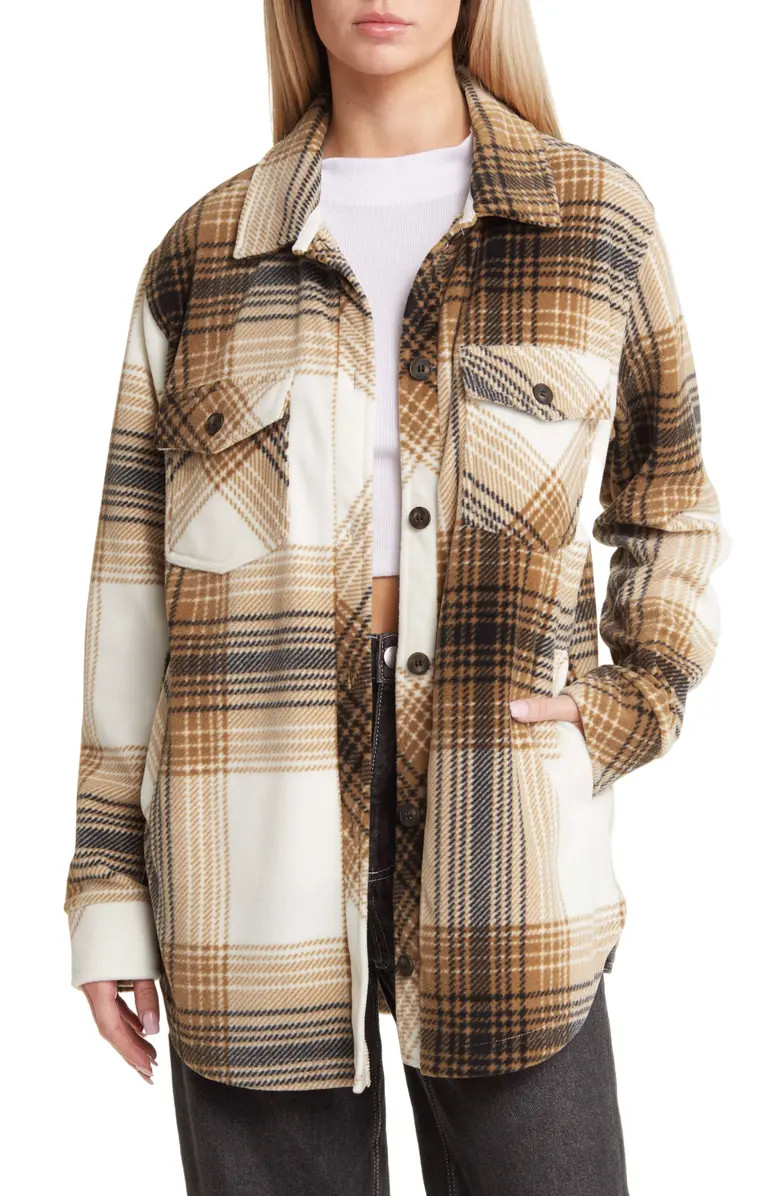 Plaid Polar Fleece Shacket | Nordstrom