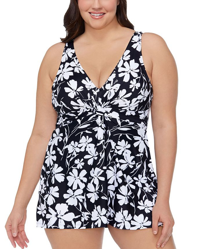 Plus Size Magnolia Underwire Swimdress, Created for Macy's | Macys (US)