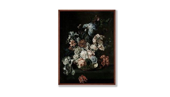 Moody Floral Painting | Victorian Art | Printable Vintage Art | Flower Art Print | Antique Dutch ... | Etsy (US)