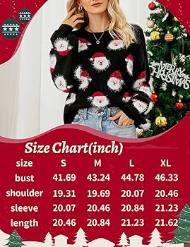 Arssm Women Santa Sweater Ugly Christmas Sweater Funny Xmas Holiday Party Knitted Cozy Pullover S... | Amazon (US)