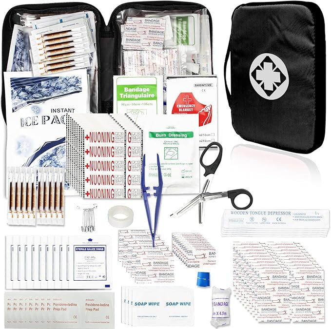 300Piece Travel First Aid Emergency Kit Home Essentials Hiking Survival Essential Kit for Outdoor... | Amazon (US)