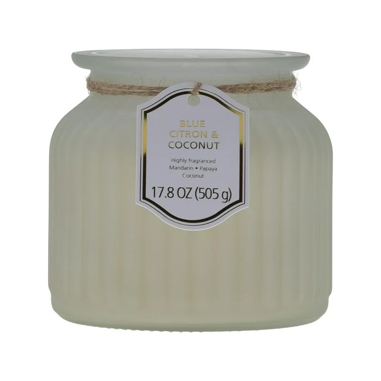 17.8 oz Blue Citron & Coconut Scented Ribbed Pagoda Jar | Walmart (US)