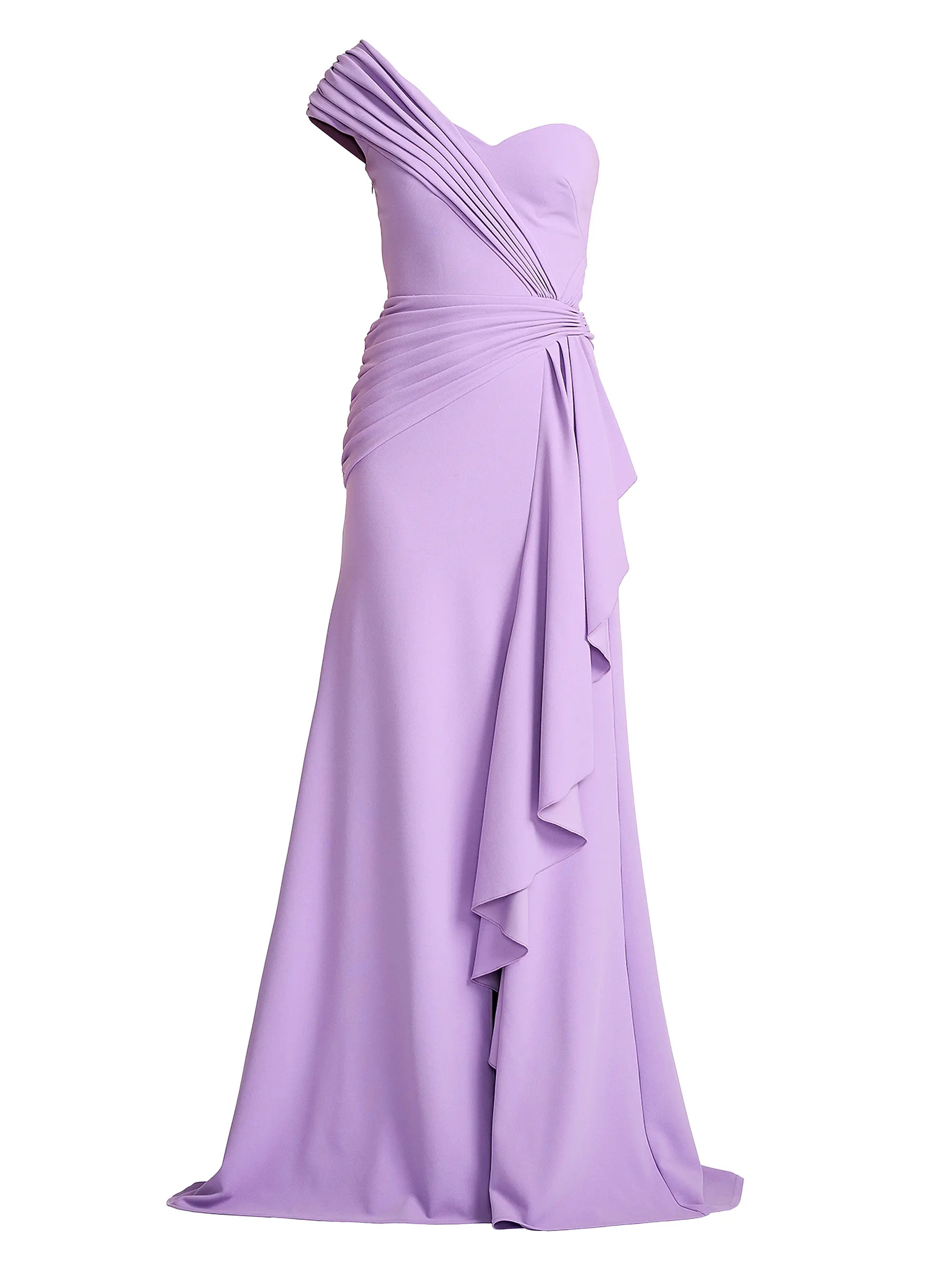 Tadashi Shoji Pleated Ruffled One-Shoulder Gown | Saks Fifth Avenue | Saks Fifth Avenue
