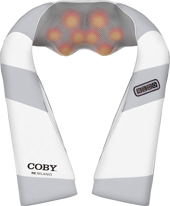 Coby Neck & Back Shiatsu Massager with Heat Deep Tissue Kneading, White | Amazon (US)