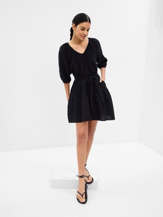 Crinkle Gauze Tiered Mini Dress | Gap (US)