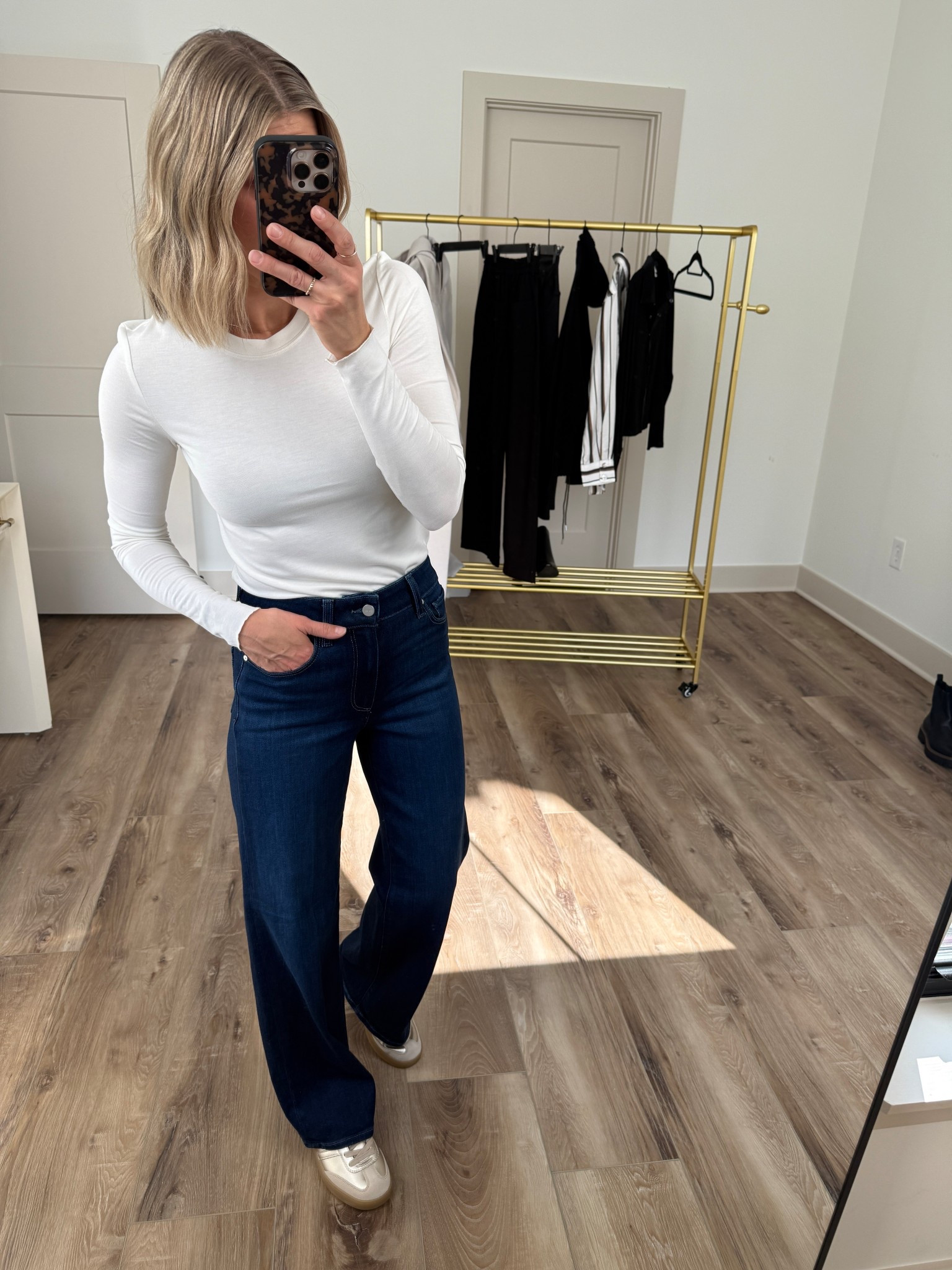 Wide Leg Jeans, wearing sized down one in 25 (31 inch inseam)

@evereveofficial #everevepartner #everevestyle

#LTKOver40 #LTKootd #LTKTravel
