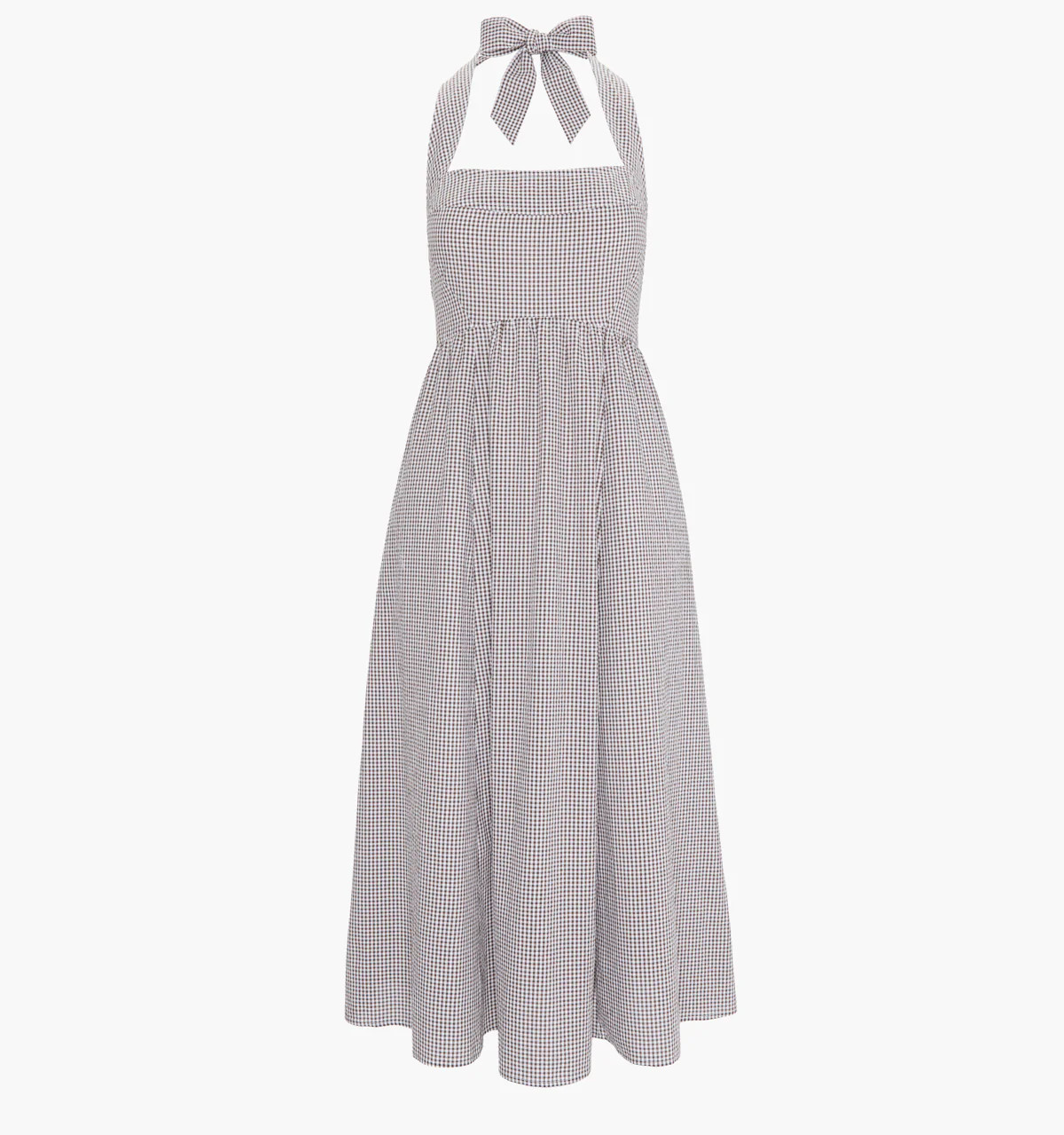 The Fleur Midi Dress - Chocolate Gingham | Hill House Home US