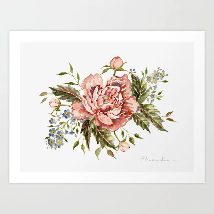 Pink Wild Rose Bouquet Art Print | Society6
