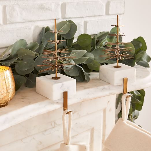 Metal & Marble Tree Stocking Holder | West Elm (US)