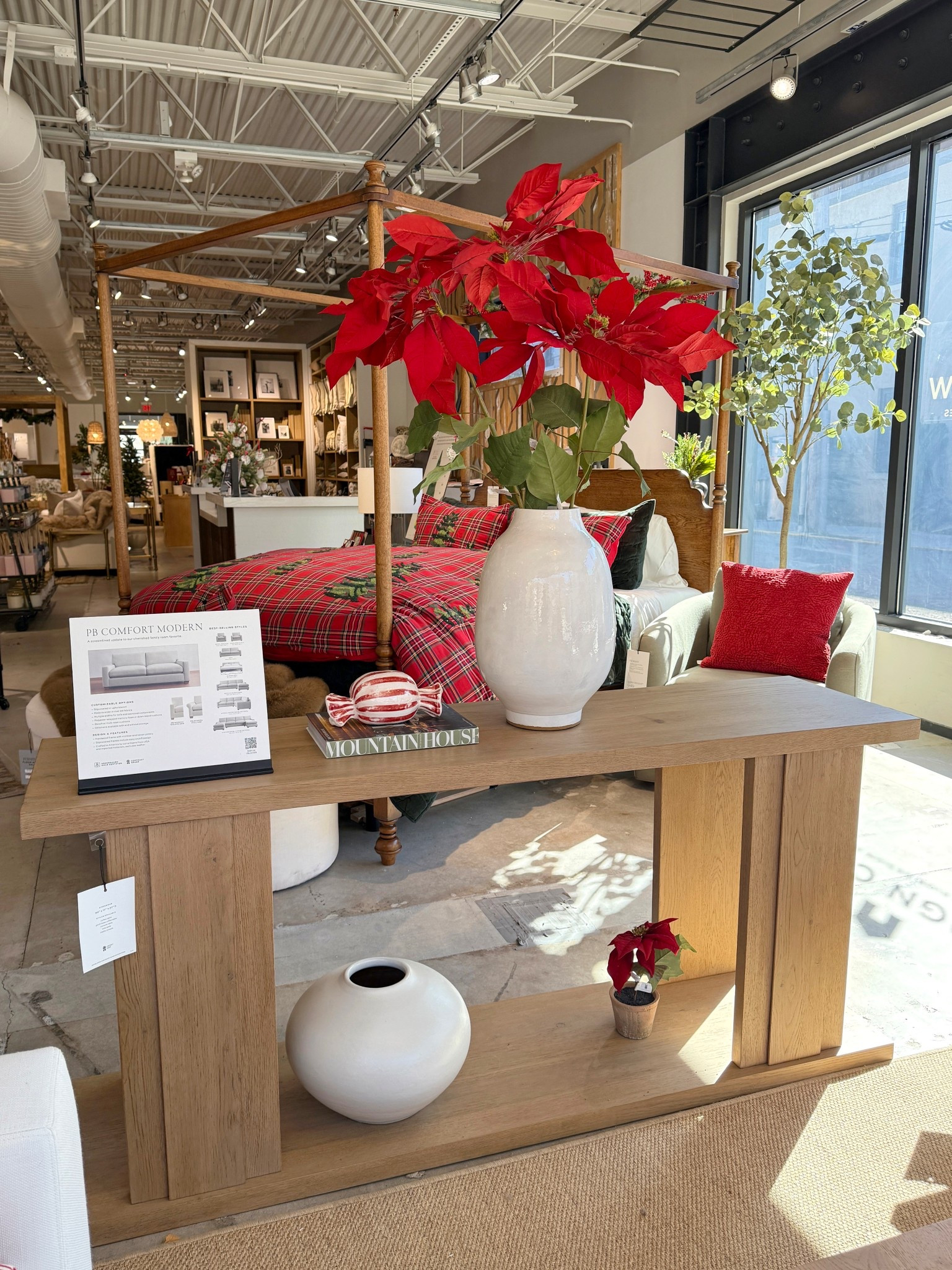 The Aldon Console Table (66”) is a stunning neutral piece that styles beautifully for the holidays. ❤️ The Maize finish and detailed craftsmanship give it a rich, elevated look, while the open shelf offers plenty of space for baskets, décor, and seasonal touches.🎄 A perfect blend of function and charm for an entryway or living room. Linked this festive setup and more console favorites! ✨ #HolidayHomeInspo #ConsoleTable #PotteryBarn

#LTKHome #LTKHoliday #LTKSaleAlert