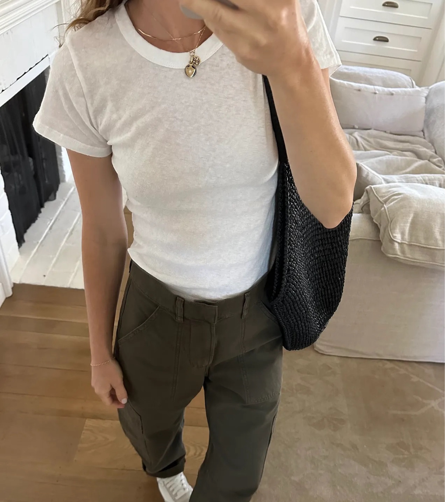 This is a great slightly sheer tee I layer under sweaters often. 